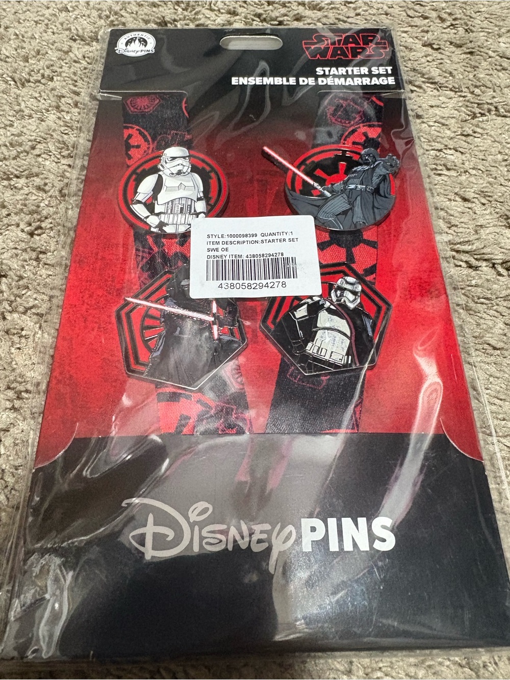 Disney Star Wars Pin Starter Set - Red, Black & Silver